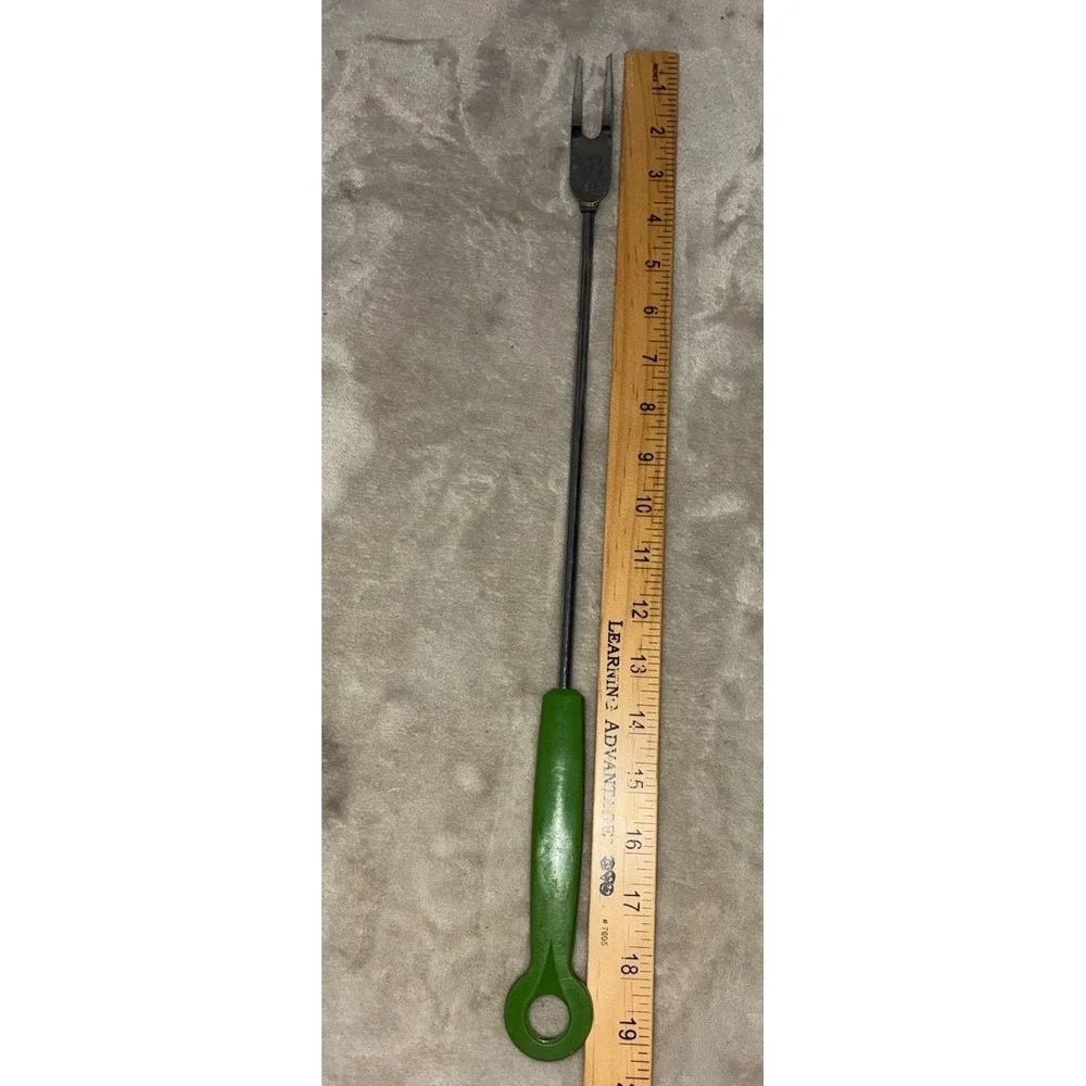 Vintage Ekco Green Grilling Serving Fork Made In USA 19